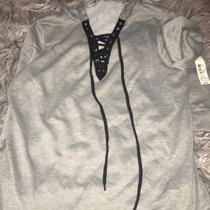 Lace up front Hoodie
